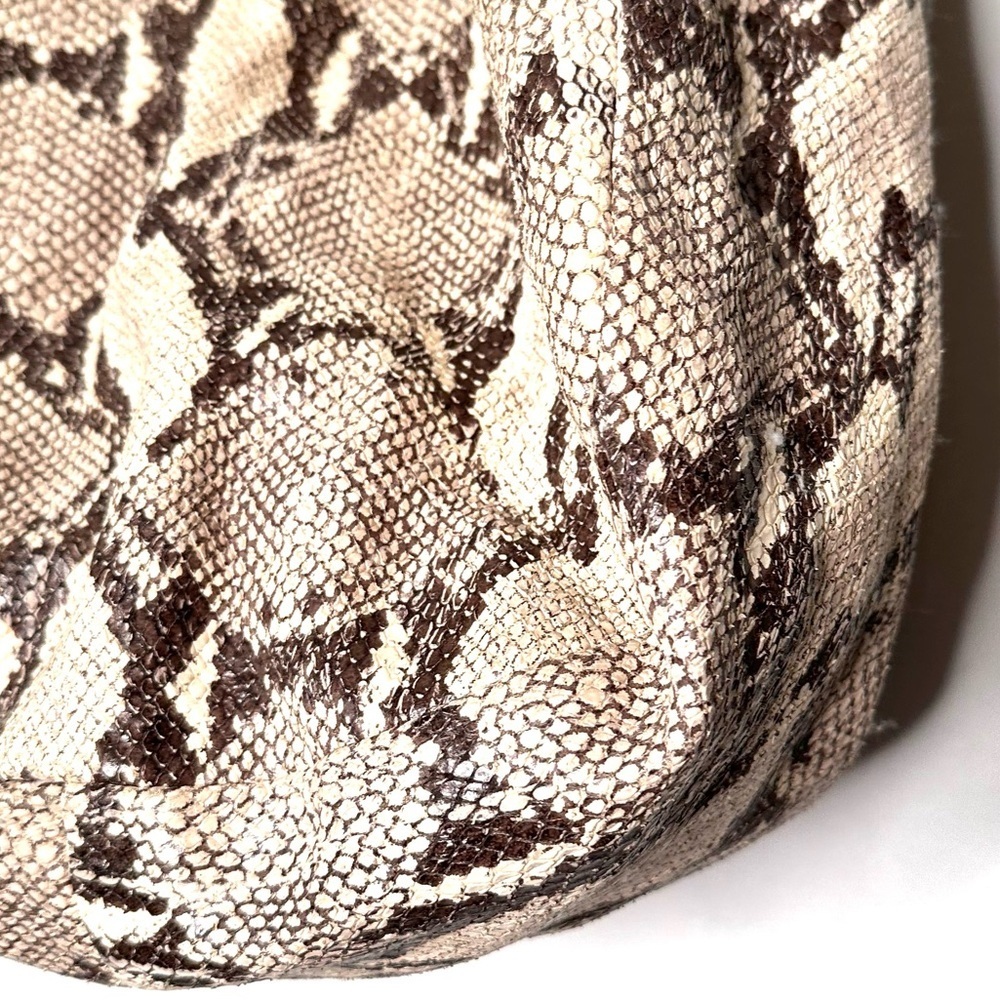 CC Skye | Brown and Cream Animal Print Leather Shoulder Bag - Picture 7 of 15